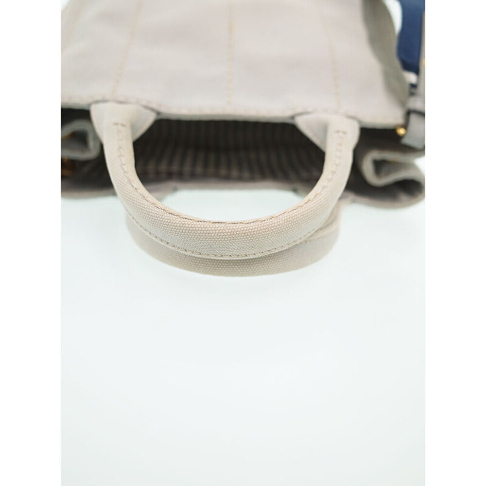 Prada handles Tote Canapa canvas handbag Gray top 2way - Picture 7 of 9